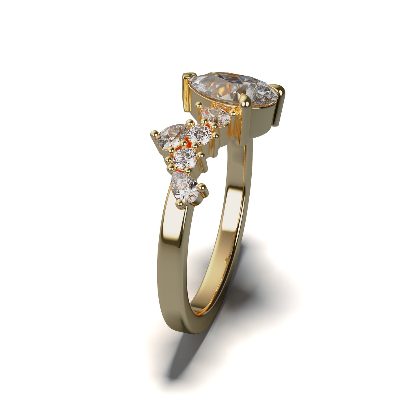 1ct Pear Diamond Cluster - CASCADE