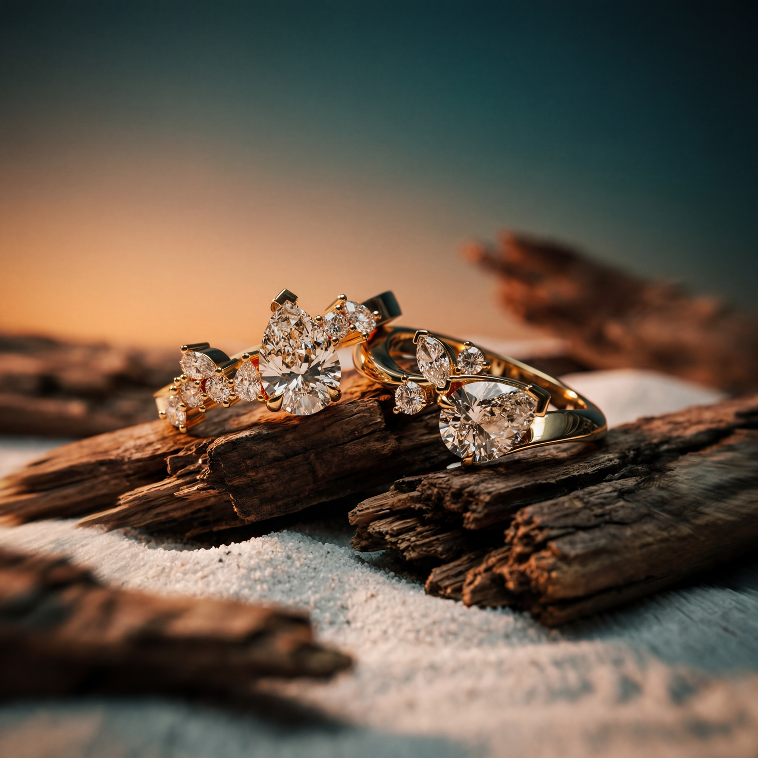 Pear Cut Rings Image