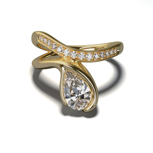 1ct Pear Diamond - AMOURÉ