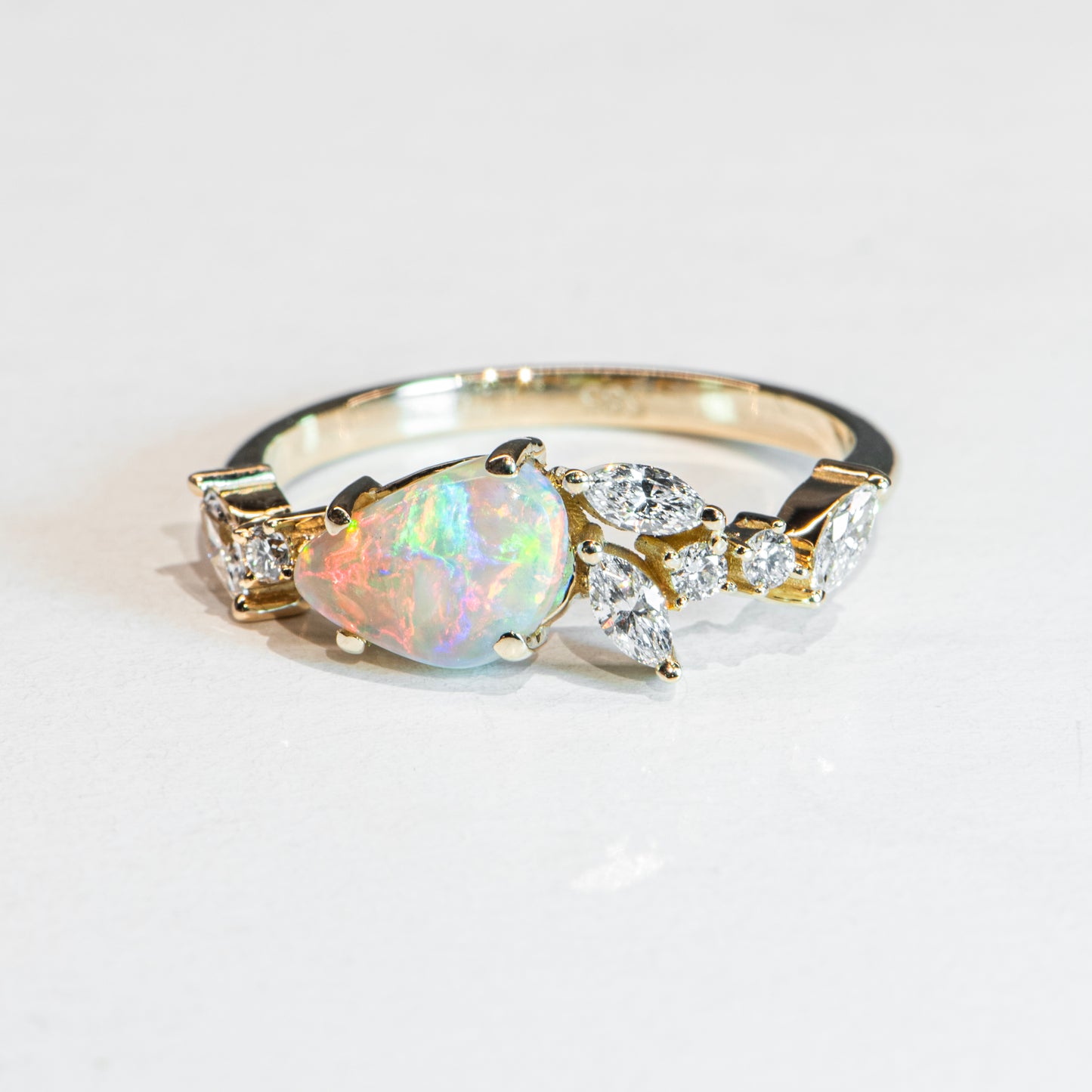 1ct Opal Diamond Ring - LUNARIA