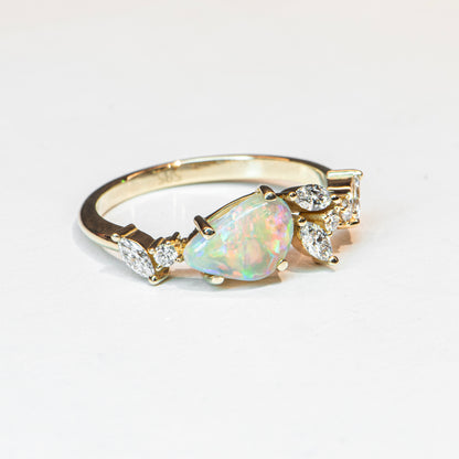 1ct Opal Diamond Ring - LUNARIA