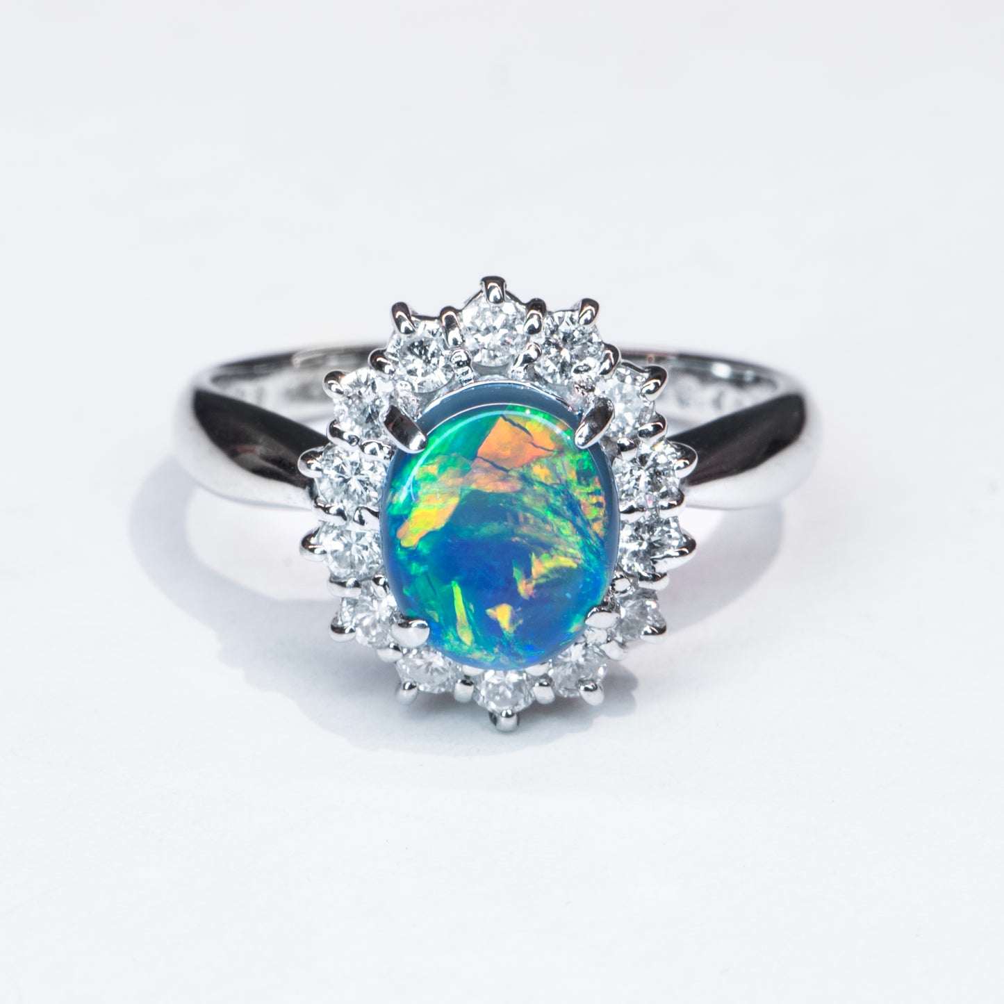 1.5ct Black Opal Diamond Ring - CELESTE DECO