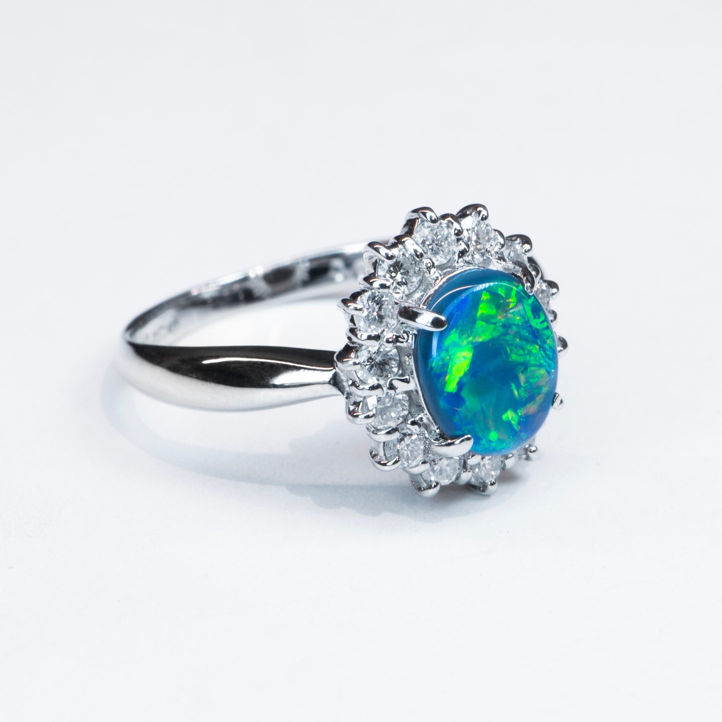 1.5ct Black Opal Diamond Ring - CELESTE DECO