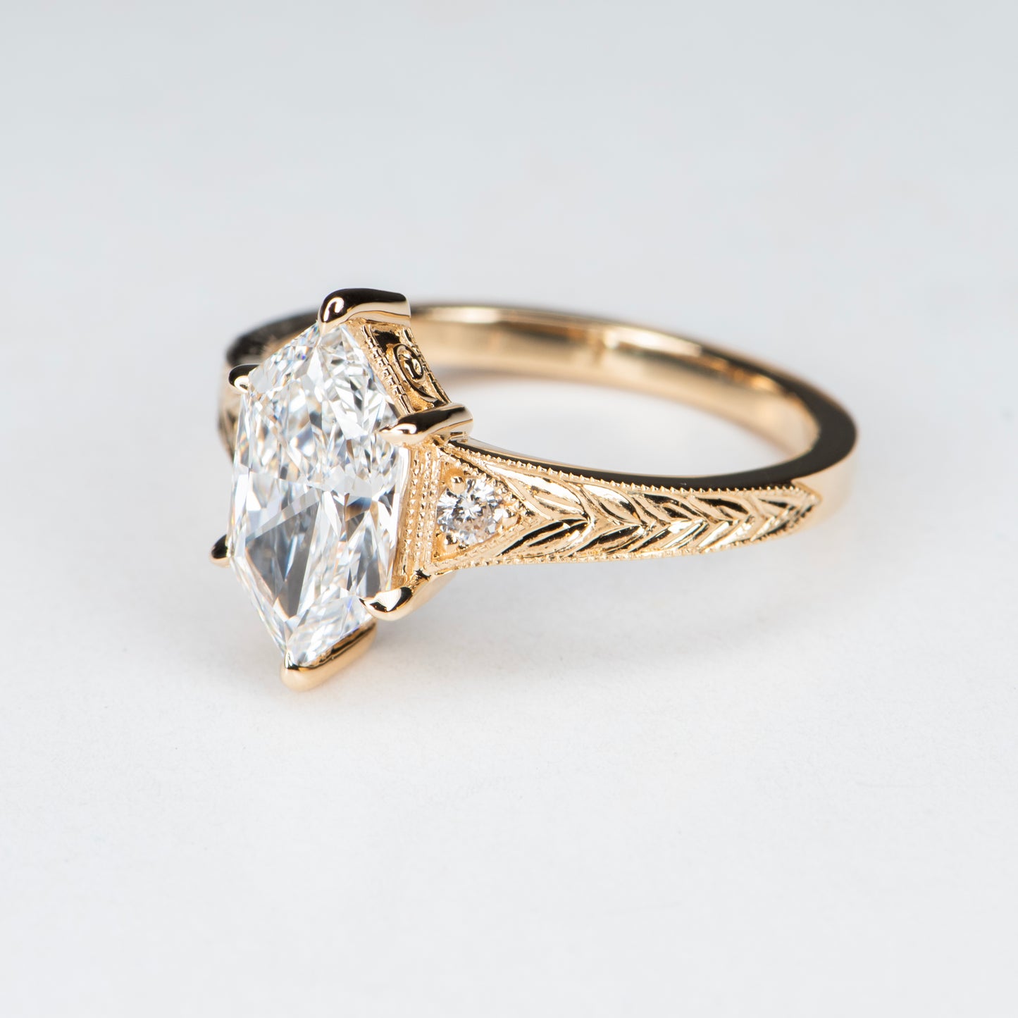 HAND ENGRAVED DUTCH MARQUISE SOLITAIRE