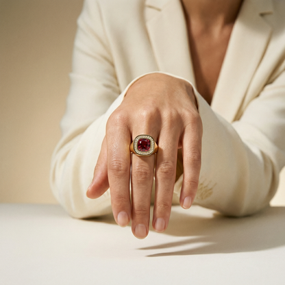 CUSHION HALO BEZEL SIGNET
