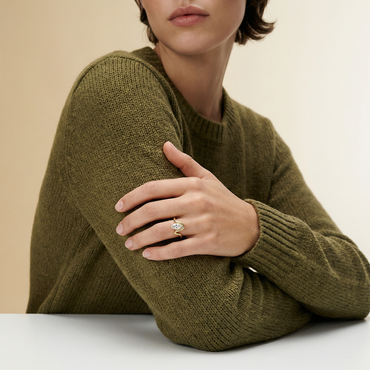 MARQUISE SOLITAIRE ASYMMETRICAL