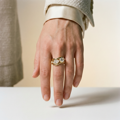 TWO-STONE DOUBLE BAND
