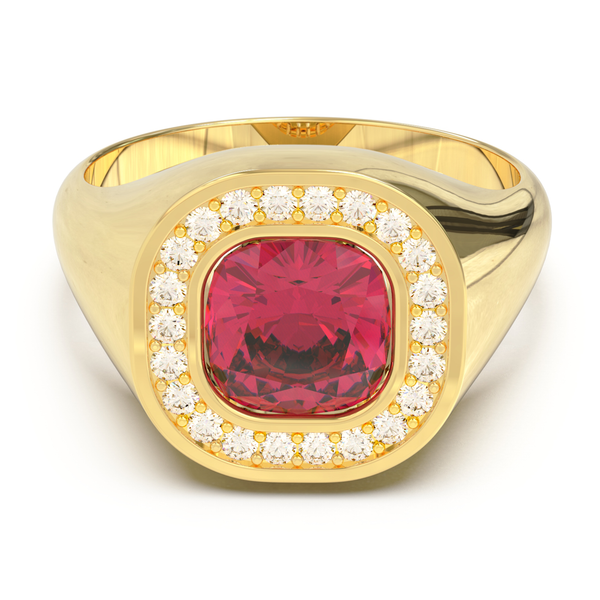 CUSHION HALO BEZEL SIGNET