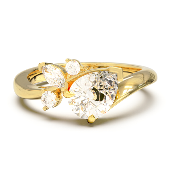 PEAR SOLITAIRE ASYMMETRICAL CLUSTER