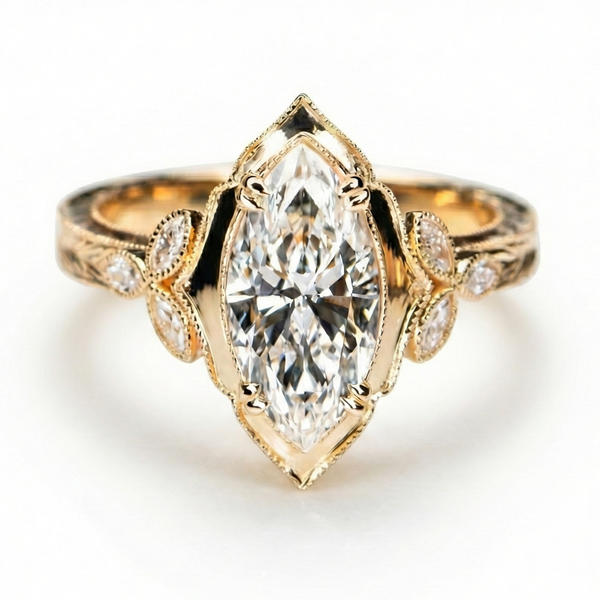 HAND ENGRAVED MARQUISE TRILOGY
